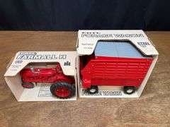 (2) 1/16 Farmall H + IH Forage Wagon NIB Ertl