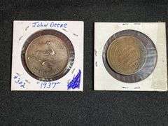 (2) John Deere + Syracuse Chilled Plow Coins