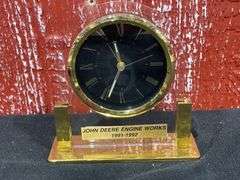 (3) John Deere Clock, Dish,  Paperweight