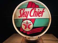 Narrow Body Texaco "Sky Cheif" Glass Pump Globe