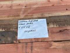 Western Red Wood Fence 4” X 4” X 8’ 24 pieces