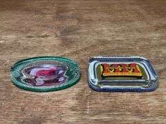 (2) MM + Ford Glass Paperweights