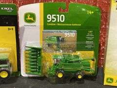 (3) 1/64 John Deere Tractors + Combines NIB Ertl