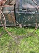 (1) Steel Wagon Wheel And (3) Outer Rings For Wagon Wheels