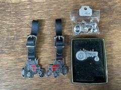 (4) Case-IH, Farmall, John Deere Pins + Watch Fobs