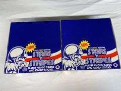 (2) 1990 Asher Candy Stars 'N Stripes Football First Edition Retail Box