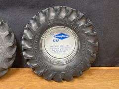 (2) Firestone + Good Year Tractor Tire Ashtrays
