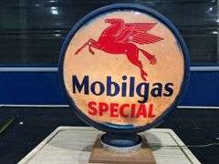 Double Faced Mobilgas Special Metal Gas Globe