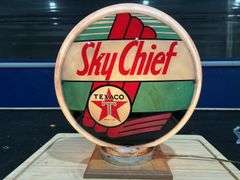 Narrow Body Texaco "Sky Cheif" Glass Pump Globe