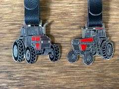 (4) Case-IH, Farmall, John Deere Pins + Watch Fobs