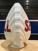 Clamshell - Shape. Shell Oil Glass Fuel Pump Globe