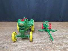 (2) 1/16 John Deere Waterloo Boy + Gilpin Plow