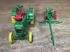 (2) 1/16 John Deere Waterloo Boy + Gilpin Plow