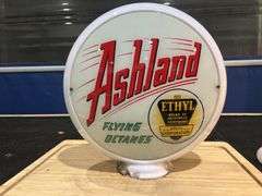 Narrow Glass Body Ashland "Flying Octanes" Fuel Pump Globe