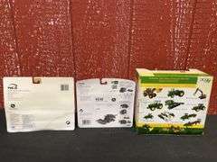 (3) 1/64 John Deere Tractors + Combines NIB Ertl