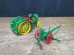 (2) 1/16 John Deere Waterloo Boy + Gilpin Plow