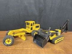 (2) Tonka Road Grader + Crawler Loader Backhoe