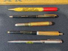 (7) Caterpillar Pens, Pencils, Yardstick, Envelope