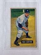 (2) 1951 Bowman Baseball Cards Fred Sanford & Johnny Hopp