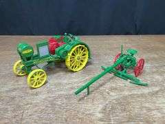 (2) 1/16 John Deere Waterloo Boy + Gilpin Plow