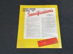 1948 John Deere D Sales Literature