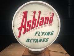 Ashland Flying Octanes Glass Gas Globe