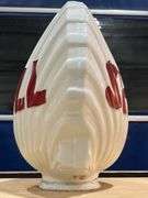 Clamshell - Shape. Shell Oil Glass Fuel Pump Globe