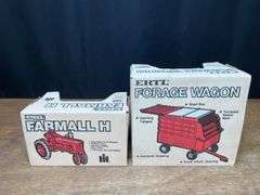 (2) 1/16 Farmall H + IH Forage Wagon NIB Ertl