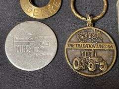 (8) John Deere Coins, Watch Fob, Key Chains