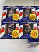 (2) 1990 Asher Candy Stars 'N Stripes Football First Edition Retail Box