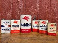 (6) Mobiloil Cans