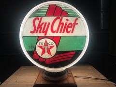 Texaco " Sky Cheif" Narrow Body Glass Gas Globe
