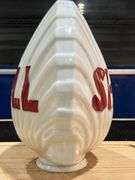 Clamshell - Shape. Shell Oil Glass Fuel Pump Globe