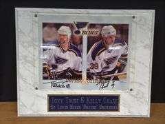 St. Louis Blues “Bruise Brothers” Tony Twist & Kelly Chase Autographed Photo on Wood Plaque