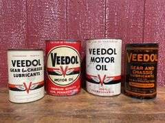 (4) Veedol Oil Cans