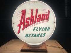 Ashland Flying Octanes Glass Gas Globe