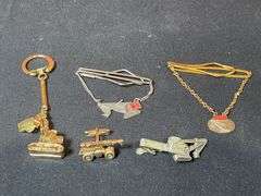 (5) Industrial Tie Chains, Tie Clip, Key Chain, Cuff Link