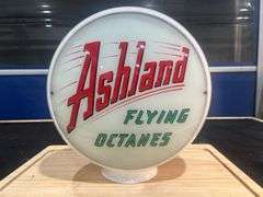 Ashland Flying Octanes Glass Gas Globe