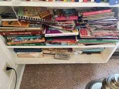 Books, Floor Lamp, and Old Guitar