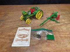(2) 1/16 John Deere Waterloo Boy + Gilpin Plow