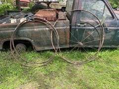 (1) Steel Wagon Wheel And (3) Outer Rings For Wagon Wheels