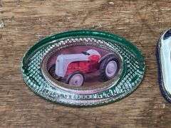(2) MM + Ford Glass Paperweights