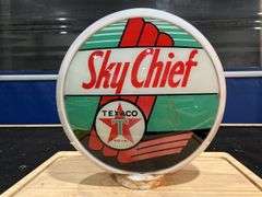 Narrow Body Texaco "Sky Cheif" Glass Pump Globe