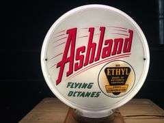 Narrow Glass Body Ashland "Flying Octanes" Fuel Pump Globe