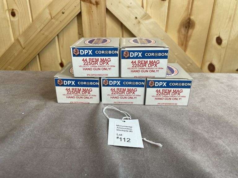 5 Boxes Cor-Bon 225 Gr. DPX .44 Magnum