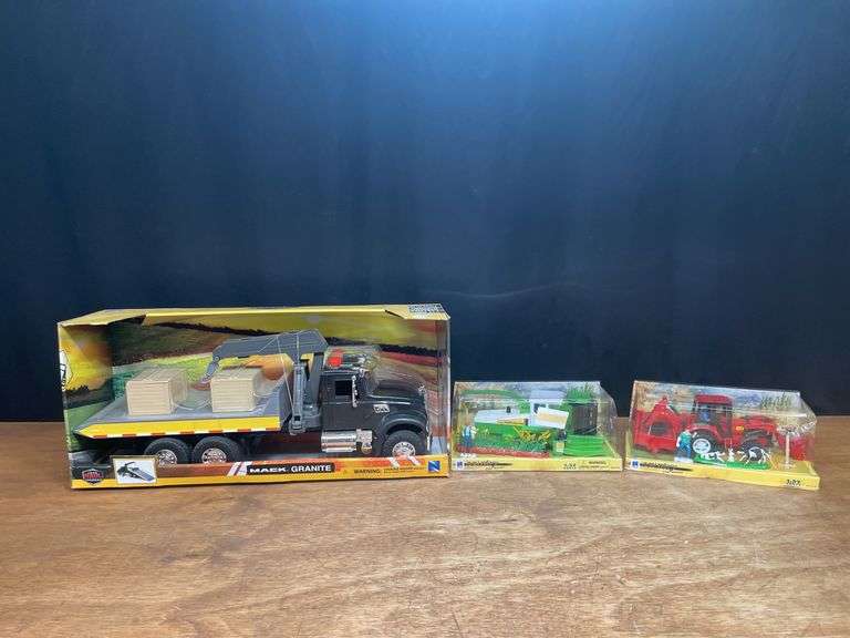 (3) Truck, Tractor, Forage Harvester NIB New Ray