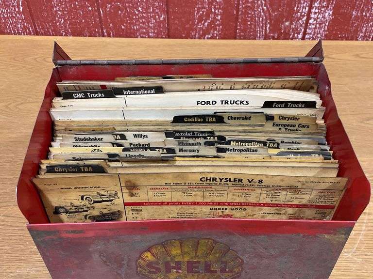 Shell Lubricant Service Box with Cross Reference Auto Maker Files