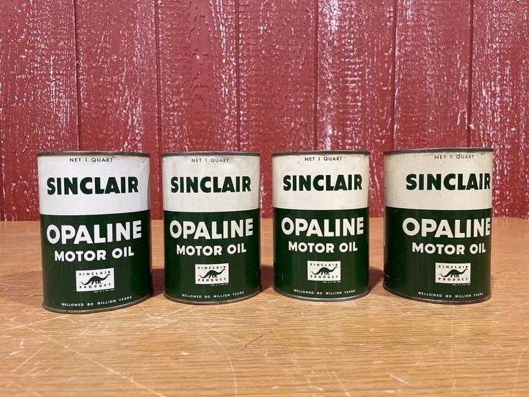 (4) NOS Sinclair Opaline Motor Oil Cans image