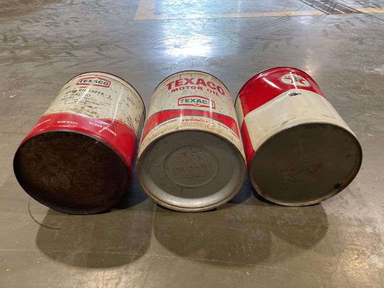 (3) Texaco Oil Cans