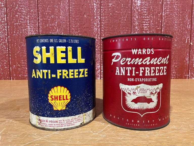 Shell and Wards Brand Antifreeze Cans image